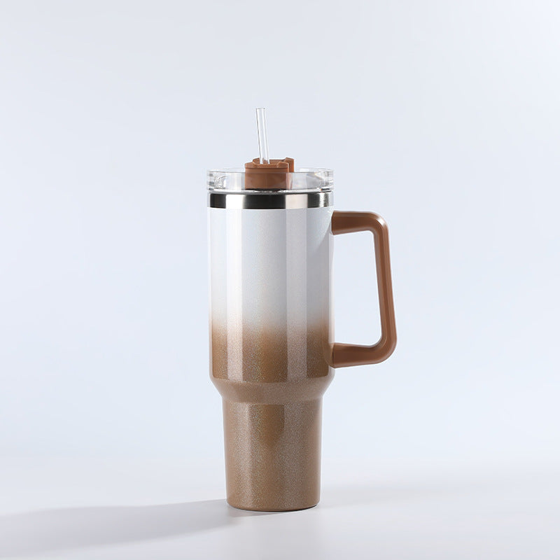 Wholesale Tumbler Ice Bullies Cup  Rainbow Paint Gradient Color Thermos Cup Straw Cup 40OZ Car Cup Ice Cup